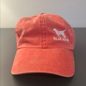 Coral Red Relaxed Cotton Hat with Curved Brim Blue Ridge